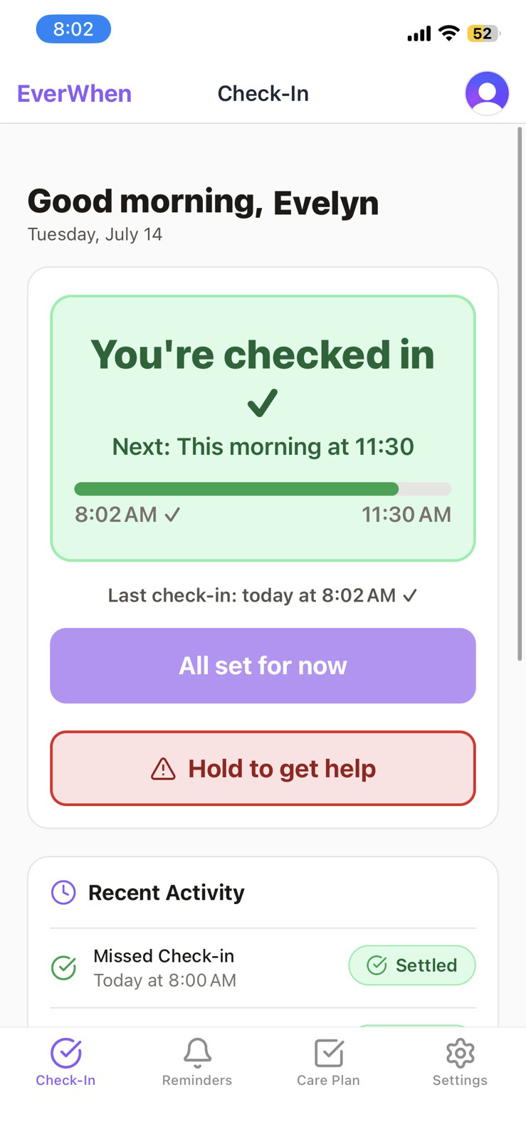 EverWhen App Interface